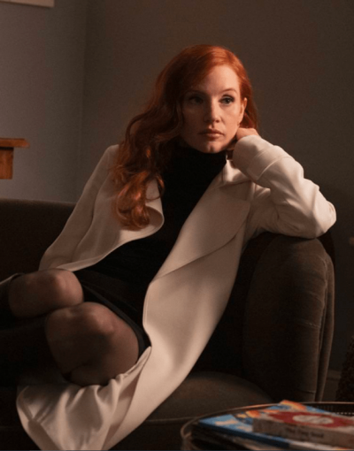 Scenes From a Marriage Jessica Chastain White Coat