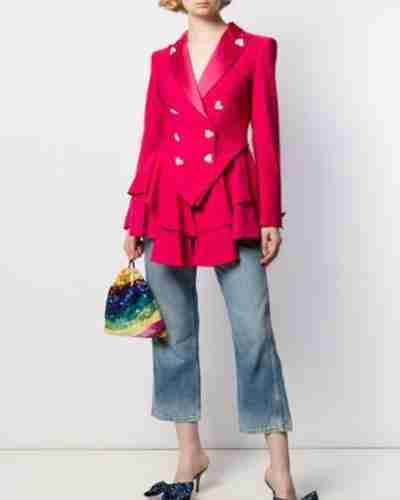 Ted Lasso Keeley’s Pink Heart Button Blazers
