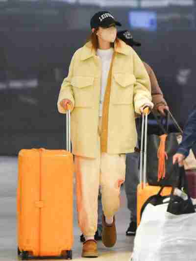 Gigi Hadid Shearling Yellow Coat