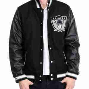 Men’s Raiders Black Varsity Jacket