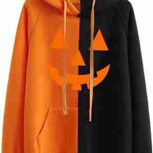 Womens Halloween black and orange Hoodie