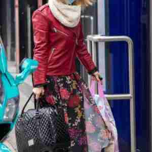 Kate Garraway Red Leather Jacket