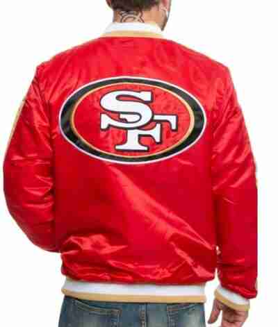 49ers SF Red Satin Jacket