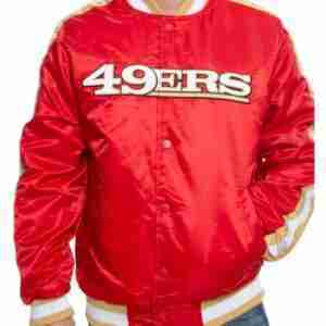 49ers SF Red Satin Varsity Jacket