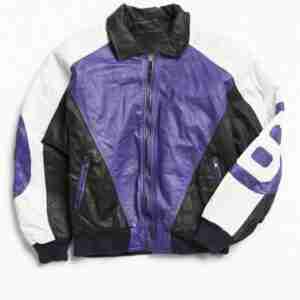 8 Ball Purple Bomber Leather Jacket