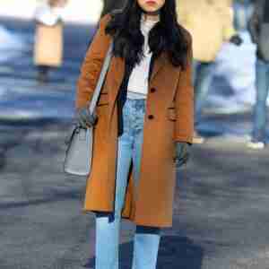 Queens Camel Coat front View