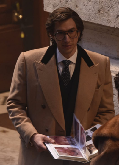 House Of Gucci Adam Driver Light Long Coat