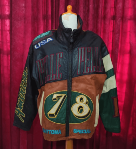 Multicolor Vintage Pelle Pelle USA Racing Leather Jacket