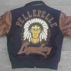 Pelle Pelle Indian Head Blue Varsity Jacket