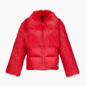 Women’s Faux Fur Red Puffer Jacket