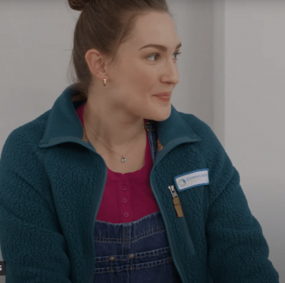 A Godwink Christmas Miracle of Love Katherine Barrell Blue Shearling Jacket