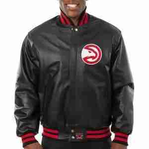 Atlanta Hawks Full Leather Black Jacket