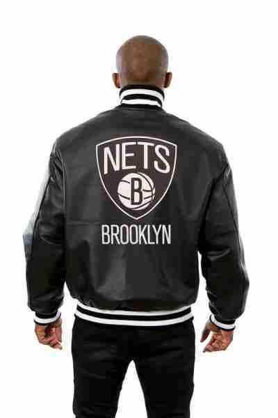 Brooklyn Nets Full Leather Black Jacket