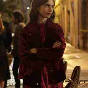 Emily in Paris Emily Cooper Maroon Jacket