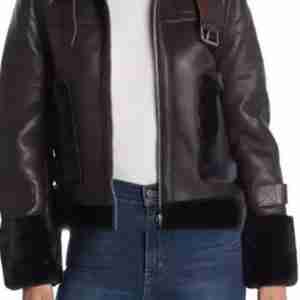 Gossip Girl Julien Calloway Fur Trim Leather Jacket