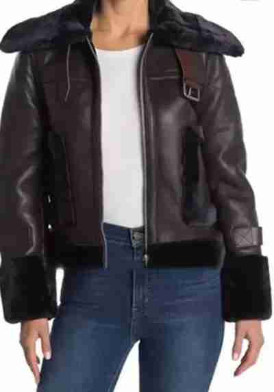 Gossip Girl Julien Calloway Fur Trim Leather Jacket