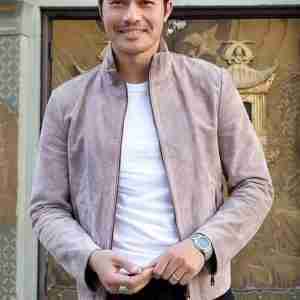 Henry Golding Snake Eyes Movie Premiere Event Leather Jacket
