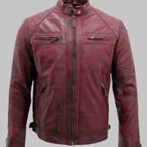 John Cena Burgundy Leather Jacket