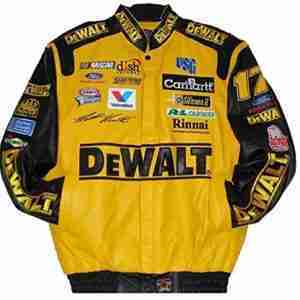 Matt Kenseth Dewalt Leather Yellow Jacket
