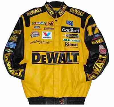 Matt Kenseth Dewalt Leather Yellow Jacket