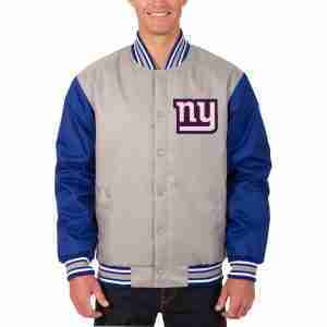 Men's Gray New York Giants Poly Twill Jacket