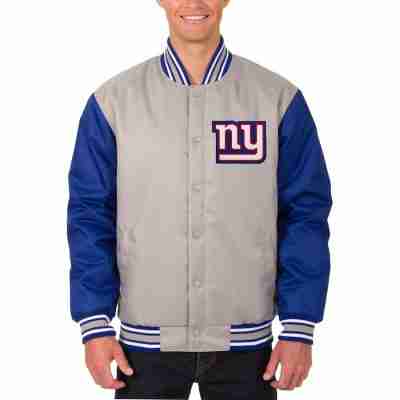 Men's Gray New York Giants Poly Twill Jacket