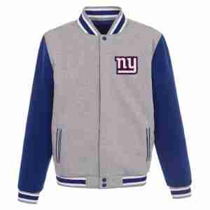 Men's New York Giants Gray Varsity Jacket
