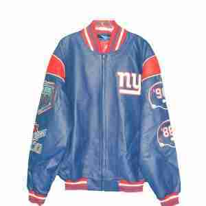 NFL New York Giants Leather Super Bowl Jacket