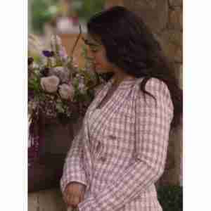 With Love 2021 Emeraude Toubia Tweed Blazer