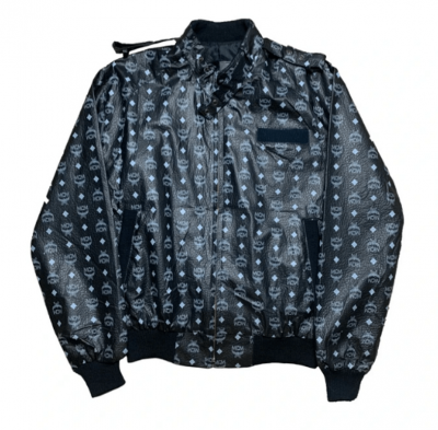 80s Monogram Leather Black Jacket