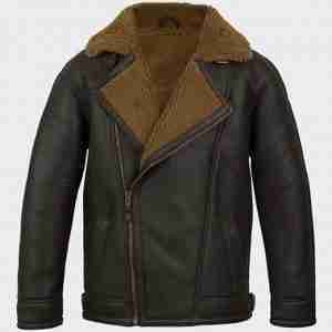 Anderson Faux Shearling Leather Aviator Jacket