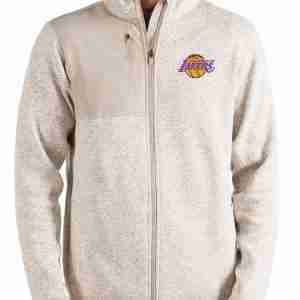 Antigua Los Angeles Lakers Oatmeal Fortune Jacket
