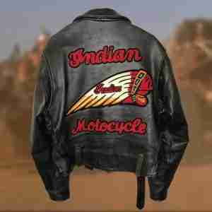 Black Indian Motorcycle Leather Jacket