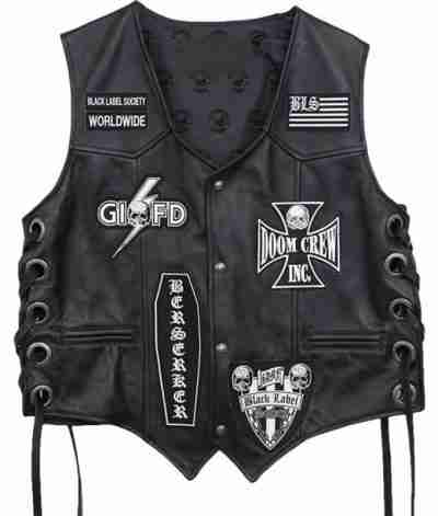 Black Label Society Black Leather Vest