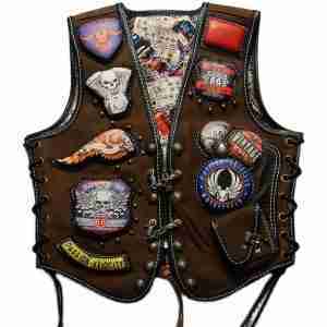 Dark Brown Horsehide Biker Leather Vest