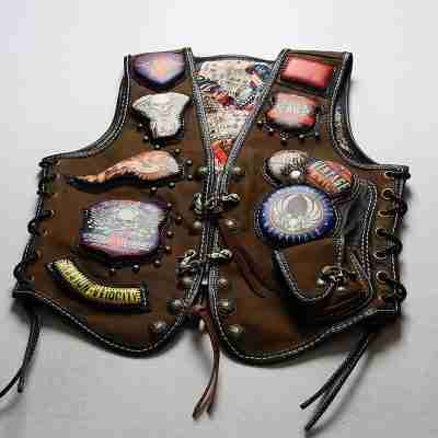 Dark Horsehide Biker Leather Brown Vest