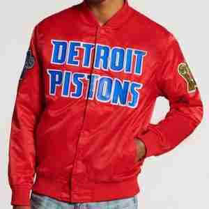 Detroit Pistons Big Logo Satin Jacket