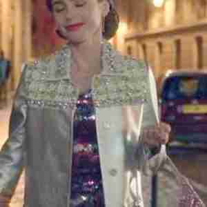 Emily in Paris Emily Cooper Silver Coat