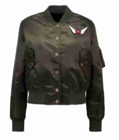 Gigi Hadid Bomber Embroidered Satin Jacket