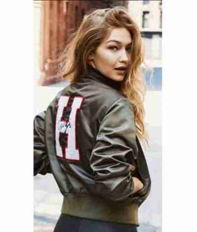 Gigi Hadid Embroidered Satin Jacket
