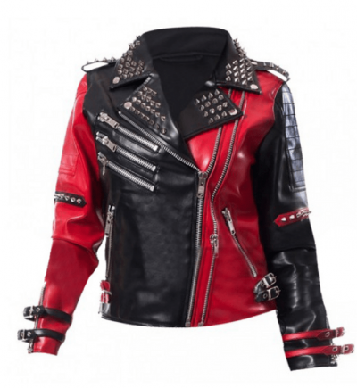 Harley Quinn Asylum Studded Biker Leather Jacket