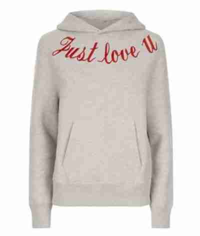 Just Love You Pullover Gray Hoodie