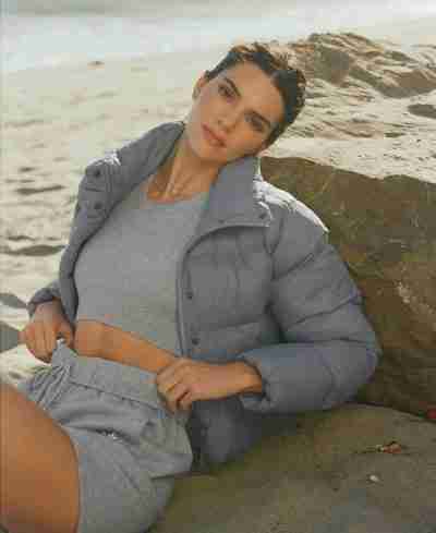 Kendall Jenner Gray Puffer Jacket