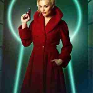 Margot Robbie Double Breasted Red Coat