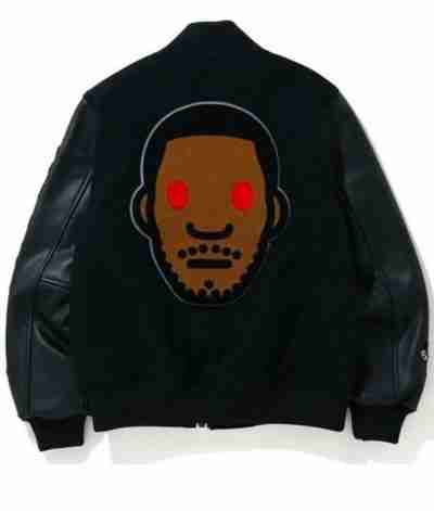 Men Moon Man Kid Cudi X Varsity Black Jacket