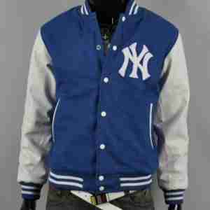Men New York Yankee Blue Letterman Jacket
