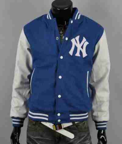 Men New York Yankee Blue Letterman Jacket
