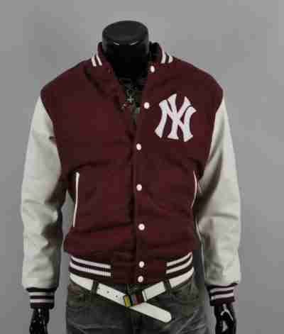 Men New York Yankee Varsity Maroon Jacket