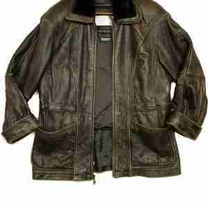 Men Pelle VTG Brown Leather Jacket