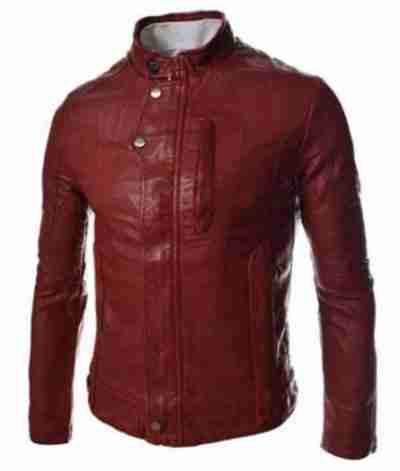 Men’s JE090 Slim Fit Faux Leather Motorcycle Jacket